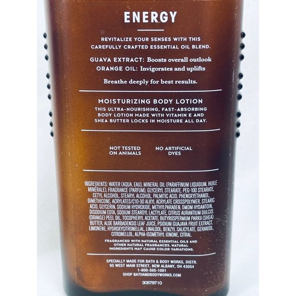 Bath & Body Works Aromatherapy Energy Lotion 6.5 oz Glass Bottle Pump - Picture 3 of 4